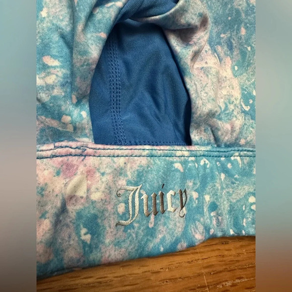 Juicy Couture NWT Twist back removable pads vneck sports bra Aurora Print sz M - Picture 6 of 12